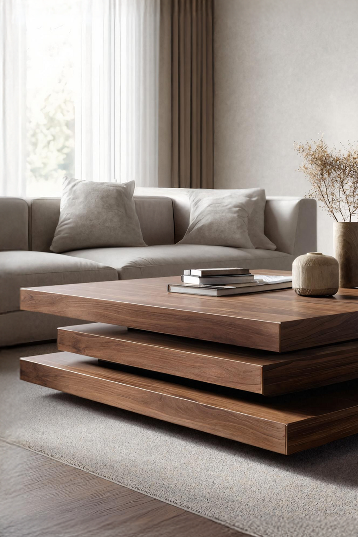 Rustic Mid Century Live Edge Coffee Table For Furniture Accent