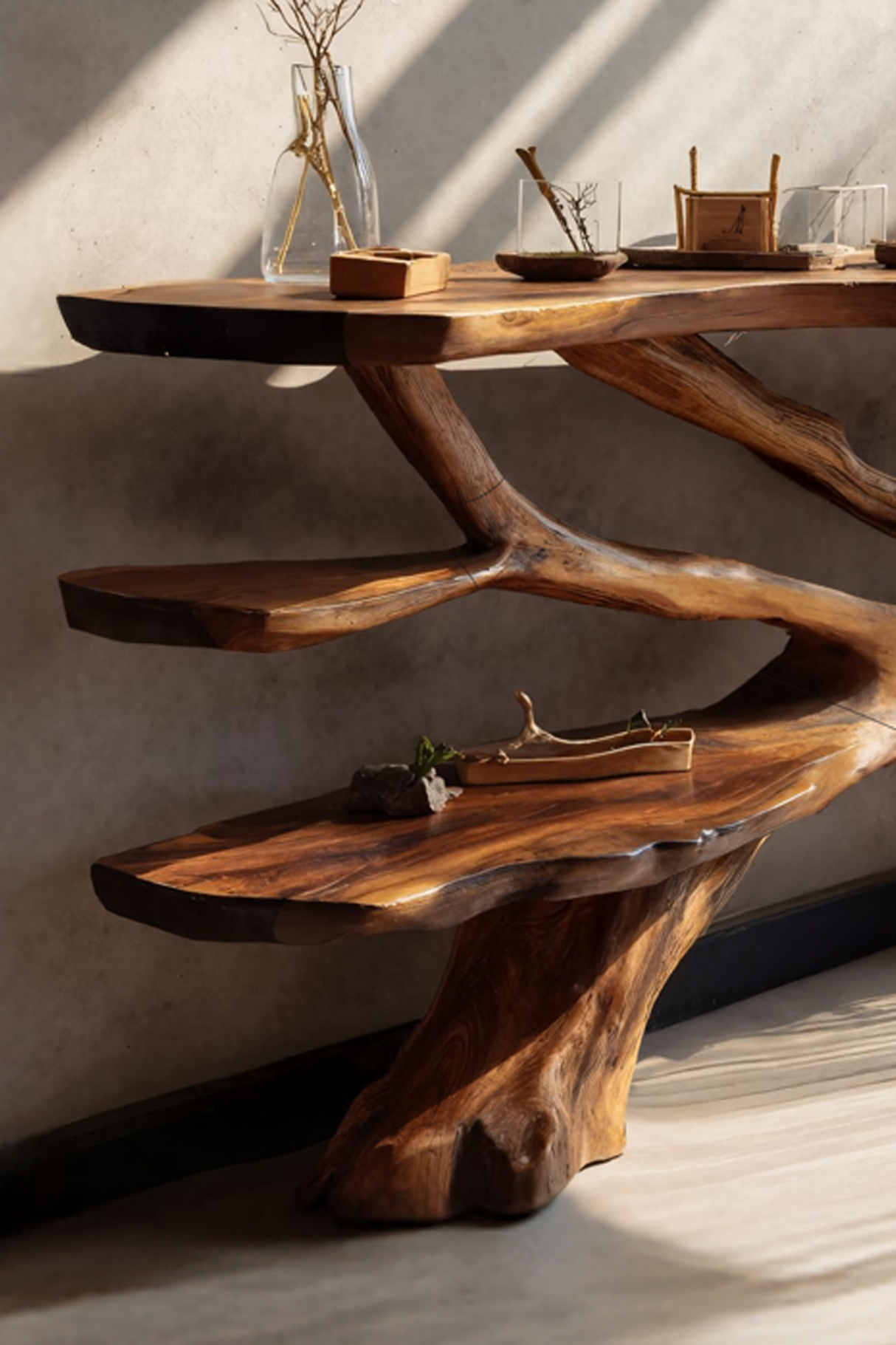 Handcrafted Live Edge Entryway Table For Bedroom Rustic Home Interior