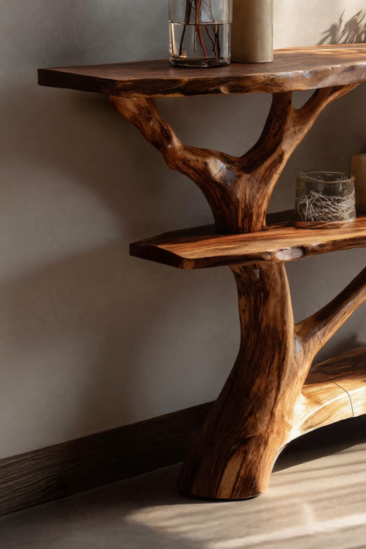 Farmhouse Solid Wood Console Table For Modern Rustic Furniture Style