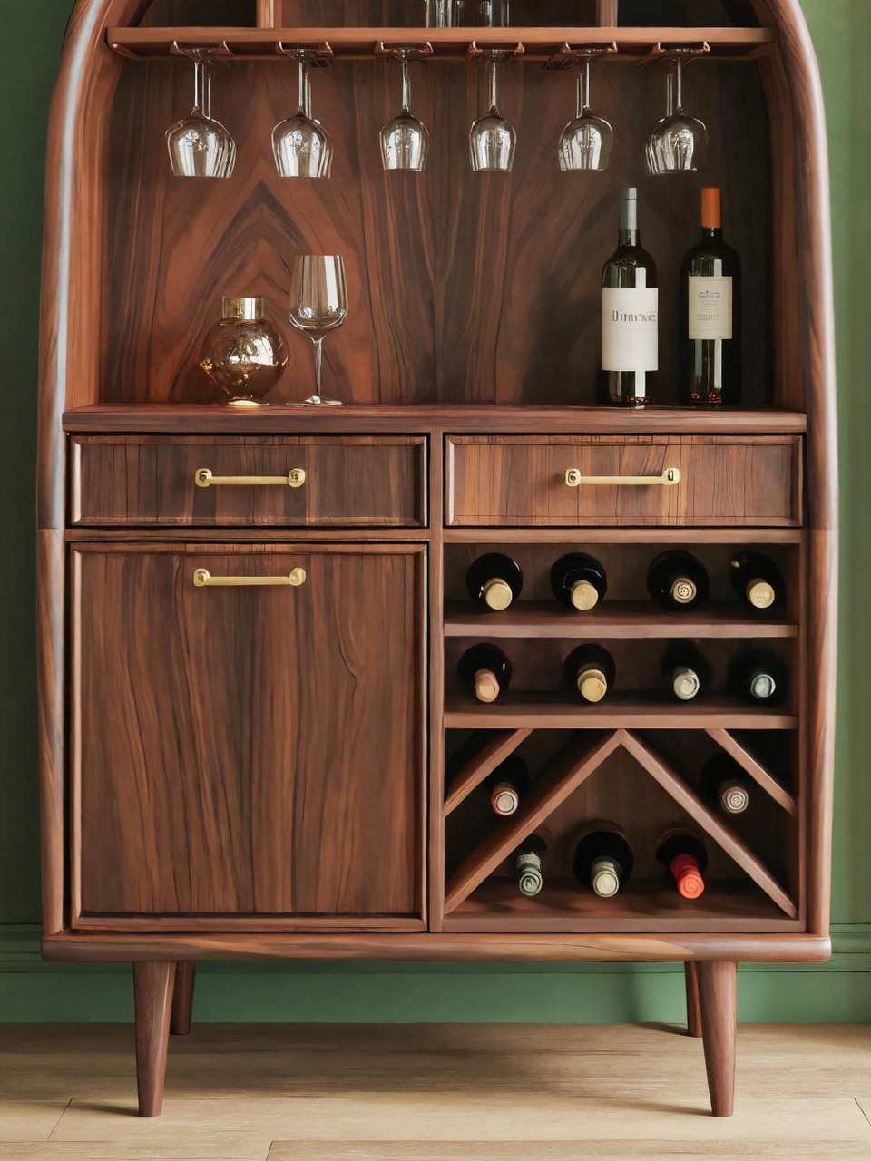 Modern Arched Wine Cabinet For Dining Room