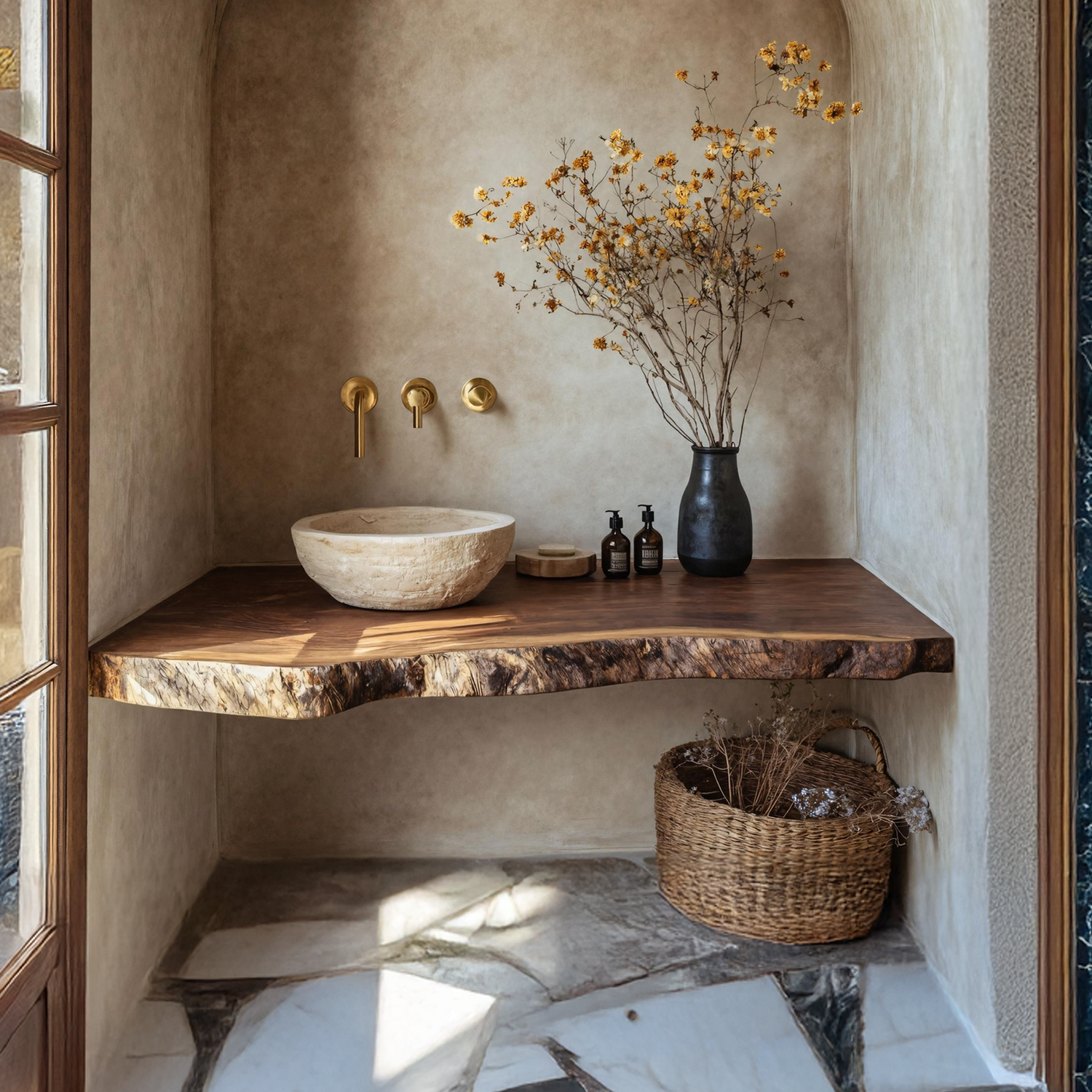Farmhouse Wooden Vanity For Bathroom Decor