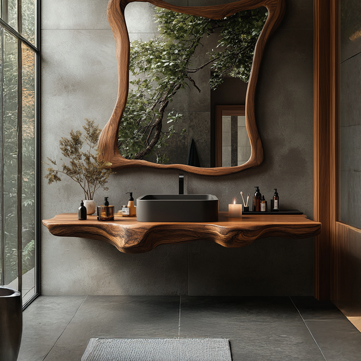 Mid Century Solid Wood Vanity For Sleek Bathroom