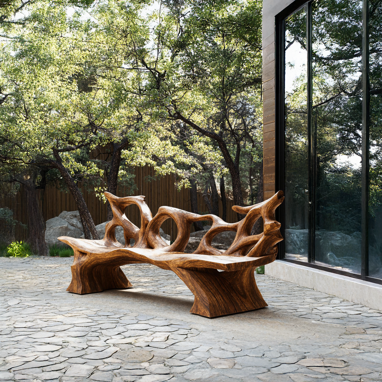 Mid Century Branch Bench Entryway Furniture For Compact Foyers