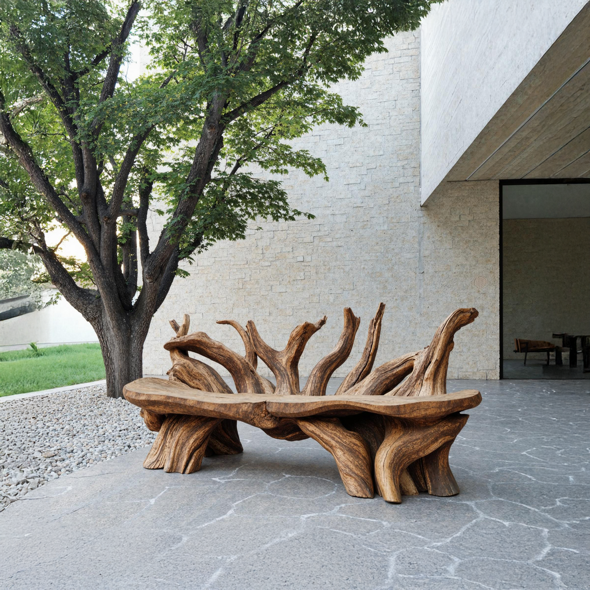 Mid Century Wooden Bench Outdoor Decor For Sleek Exteriors