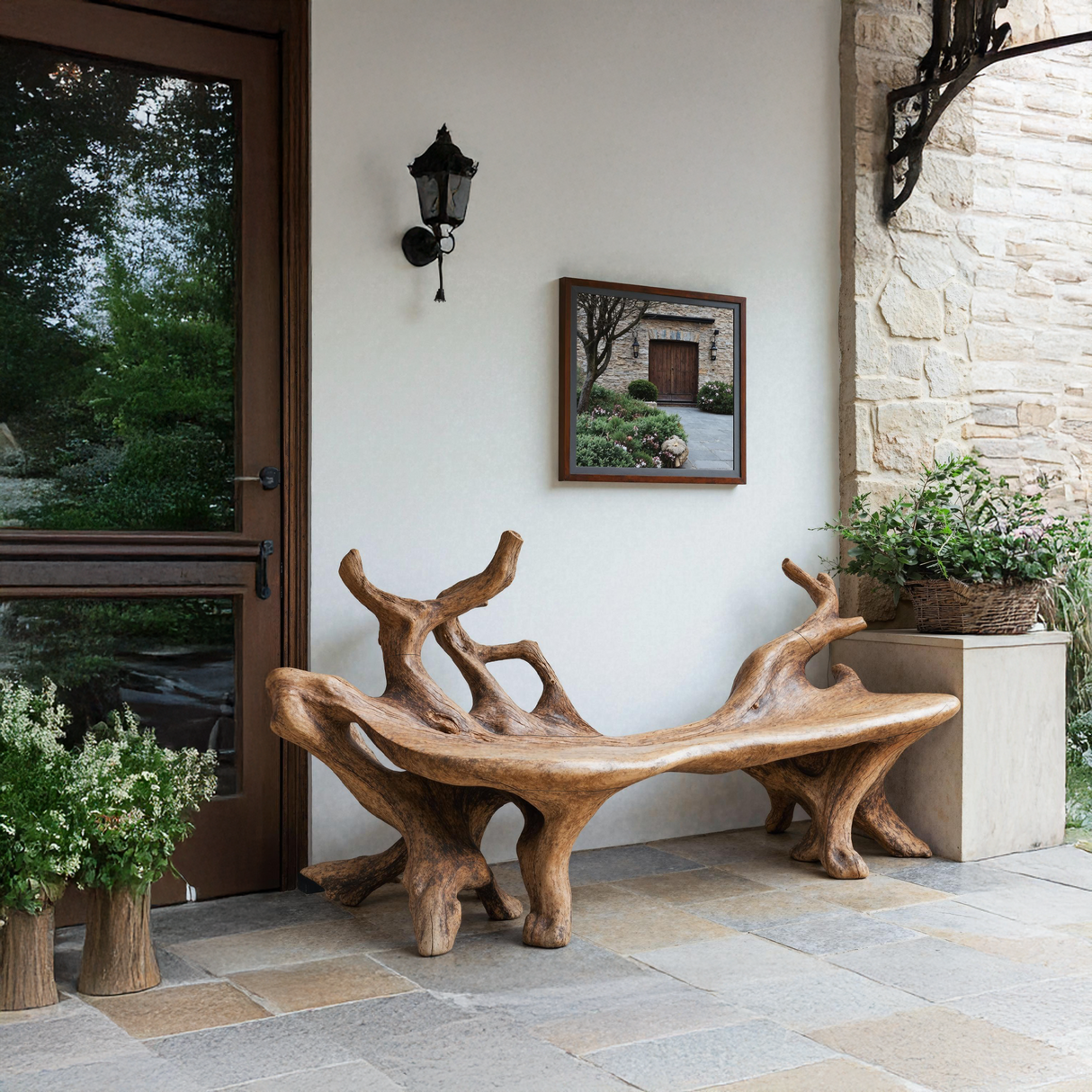 Farmhouse Wooden Bench For Cozy Living Room Accents