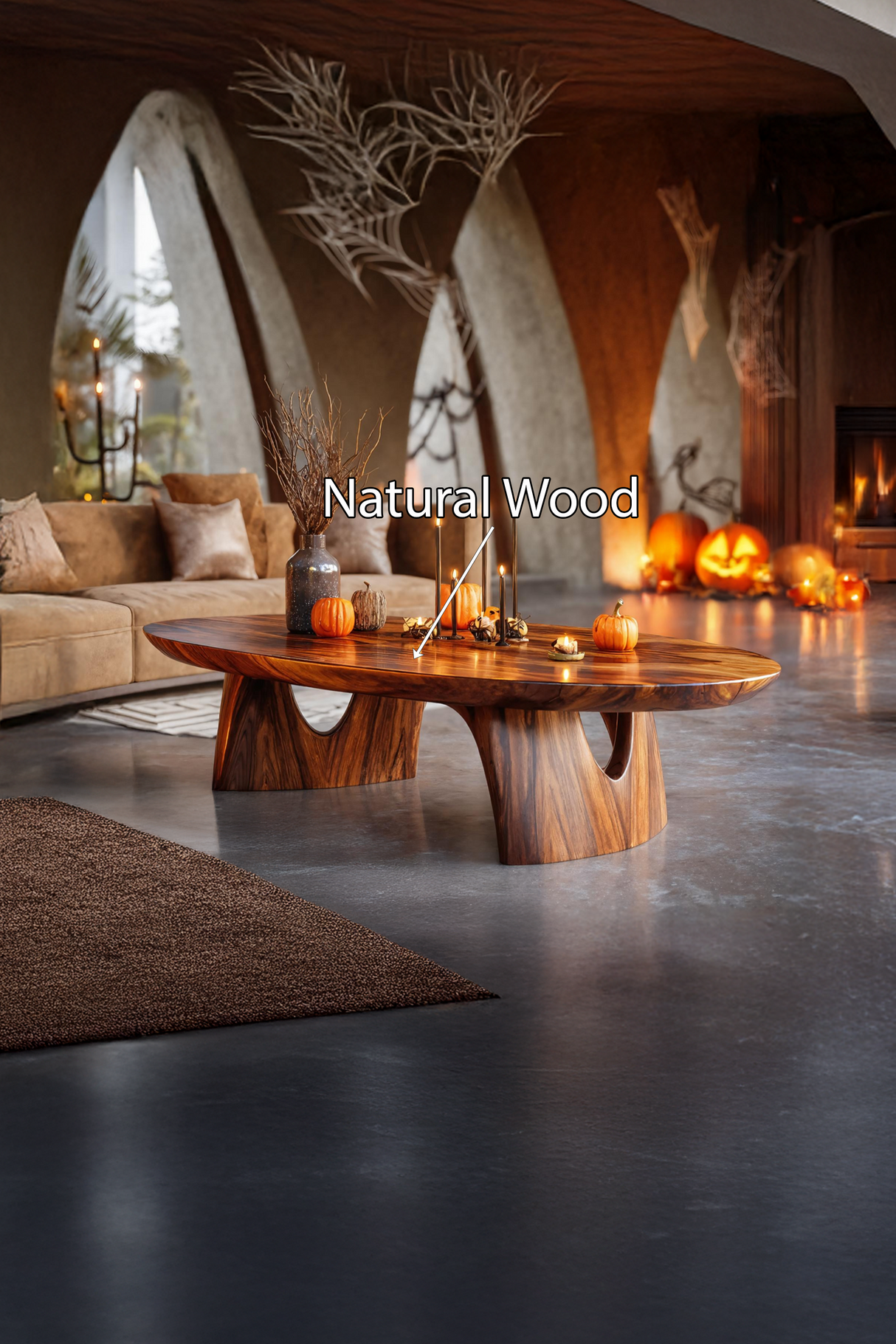 Handcrafted Solid Wood Coffee Table Livingroom Decor Haunted Charm