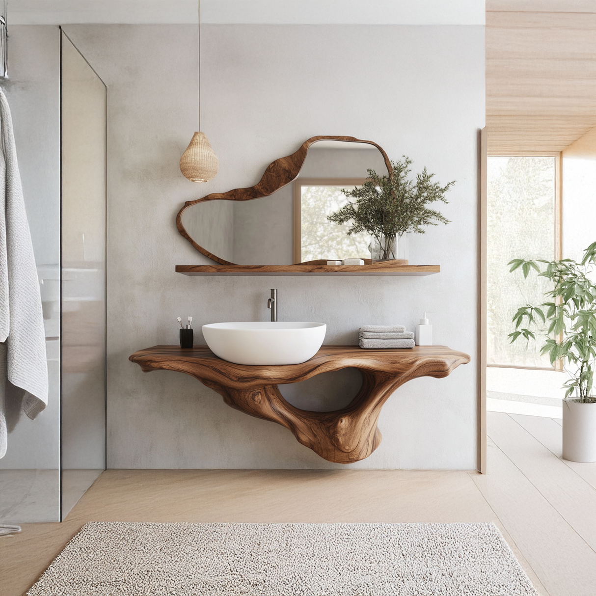 Handcrafted Live Edge Bathroom Vanity Premium Furniture