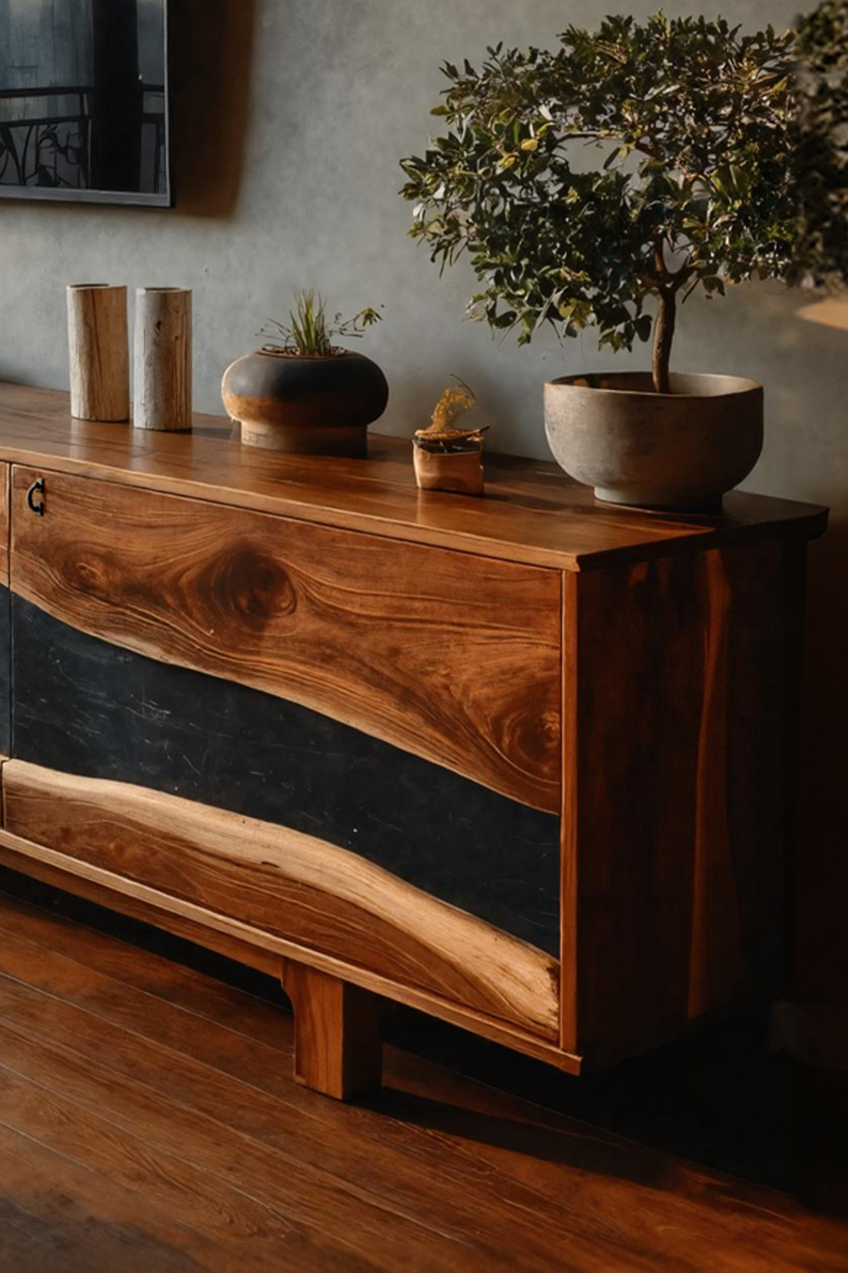 Modern Solid Wood TV Unit For Living Room Decor