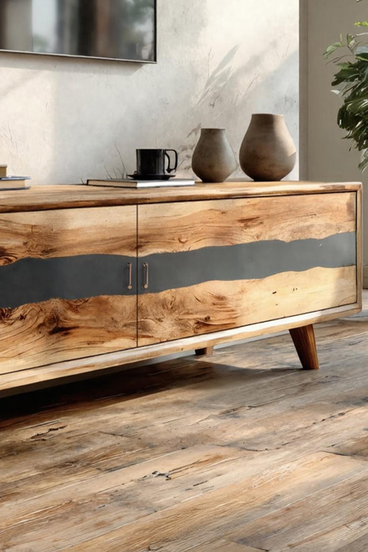 Modern Live Edge TV Stand For Bedroom Furniture