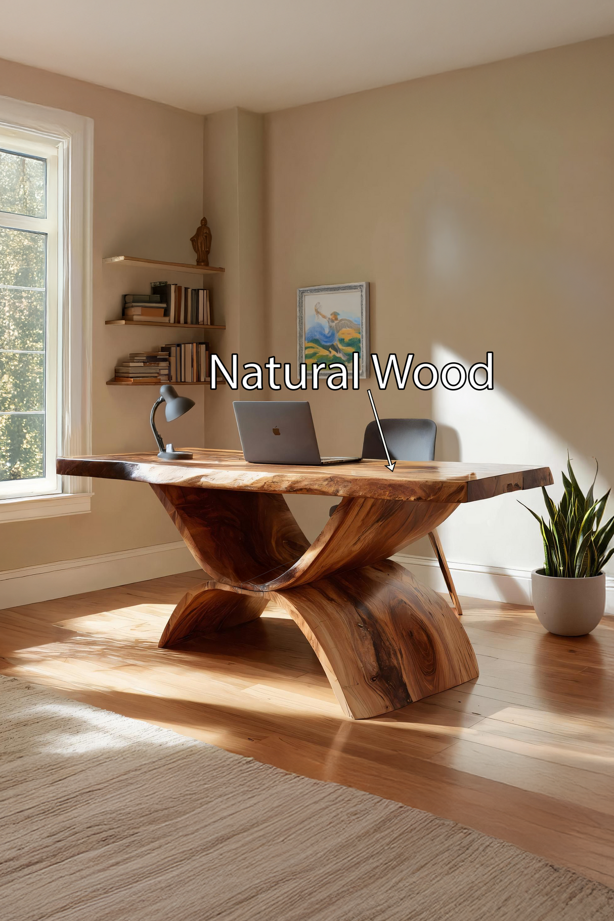 Handcrafted Solid Wood Desk For Home Office And Living Room