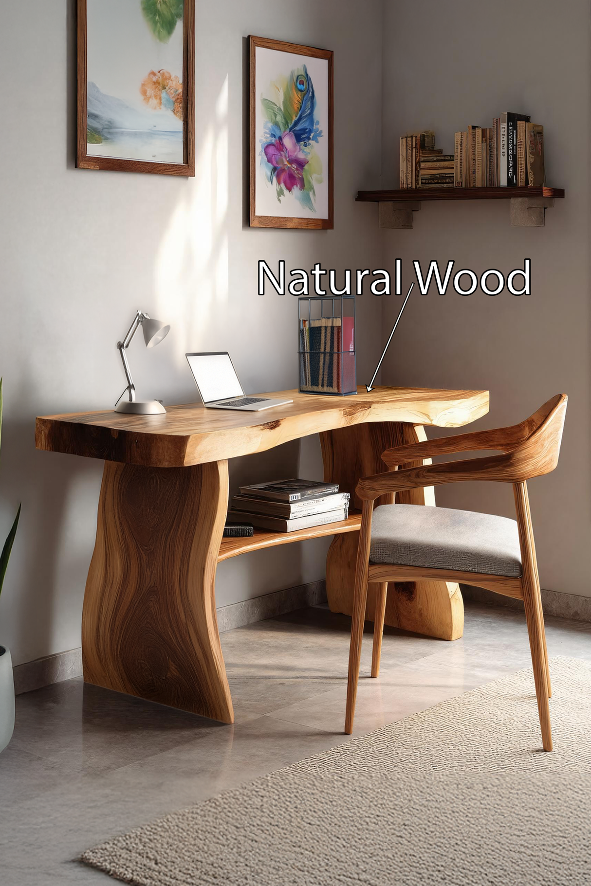 Modern Solid Wood Desk For Minimalist Home Office Design