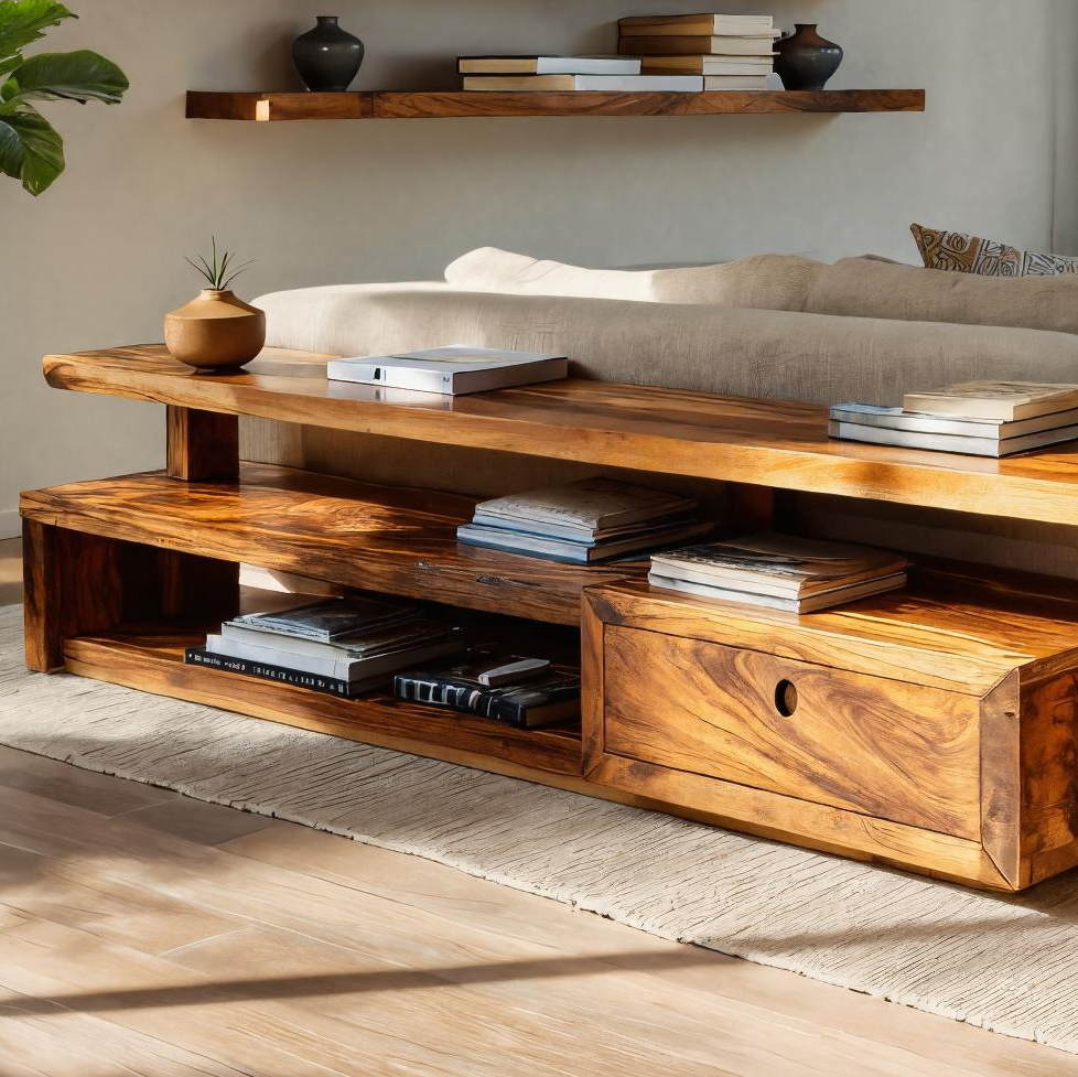 Contemporary Console Table With Drawers For Living Room
