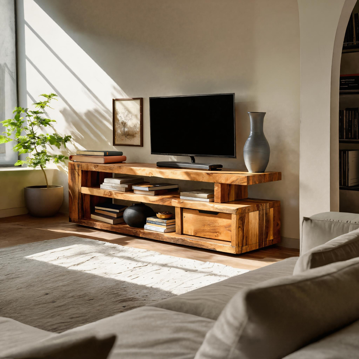 Modern Console Storage Stand For Living Room