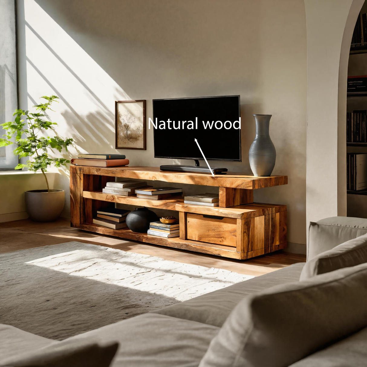 Modern Console Storage Stand For Living Room