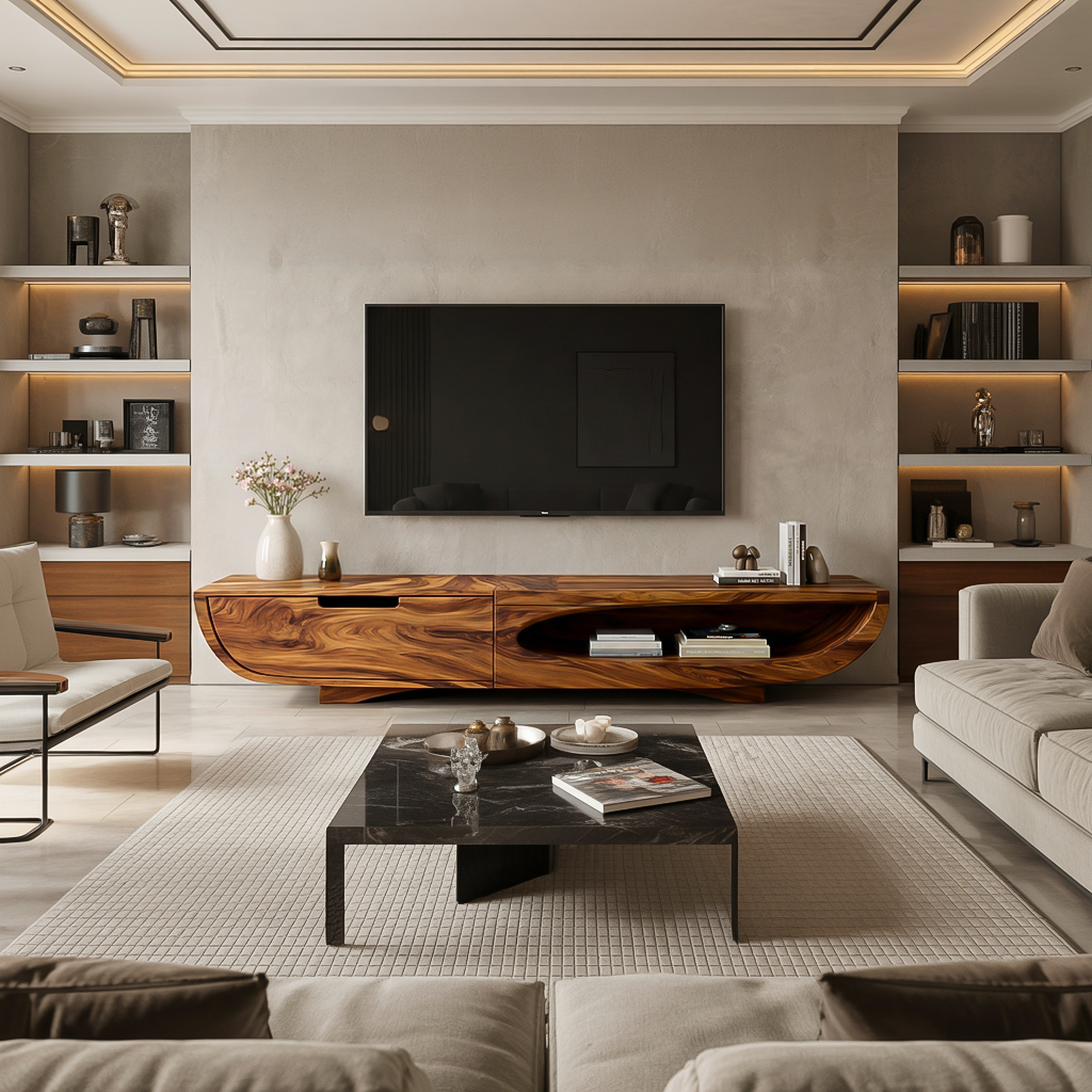 Modern TV Cabinet With Integrated Drawers For Living Room