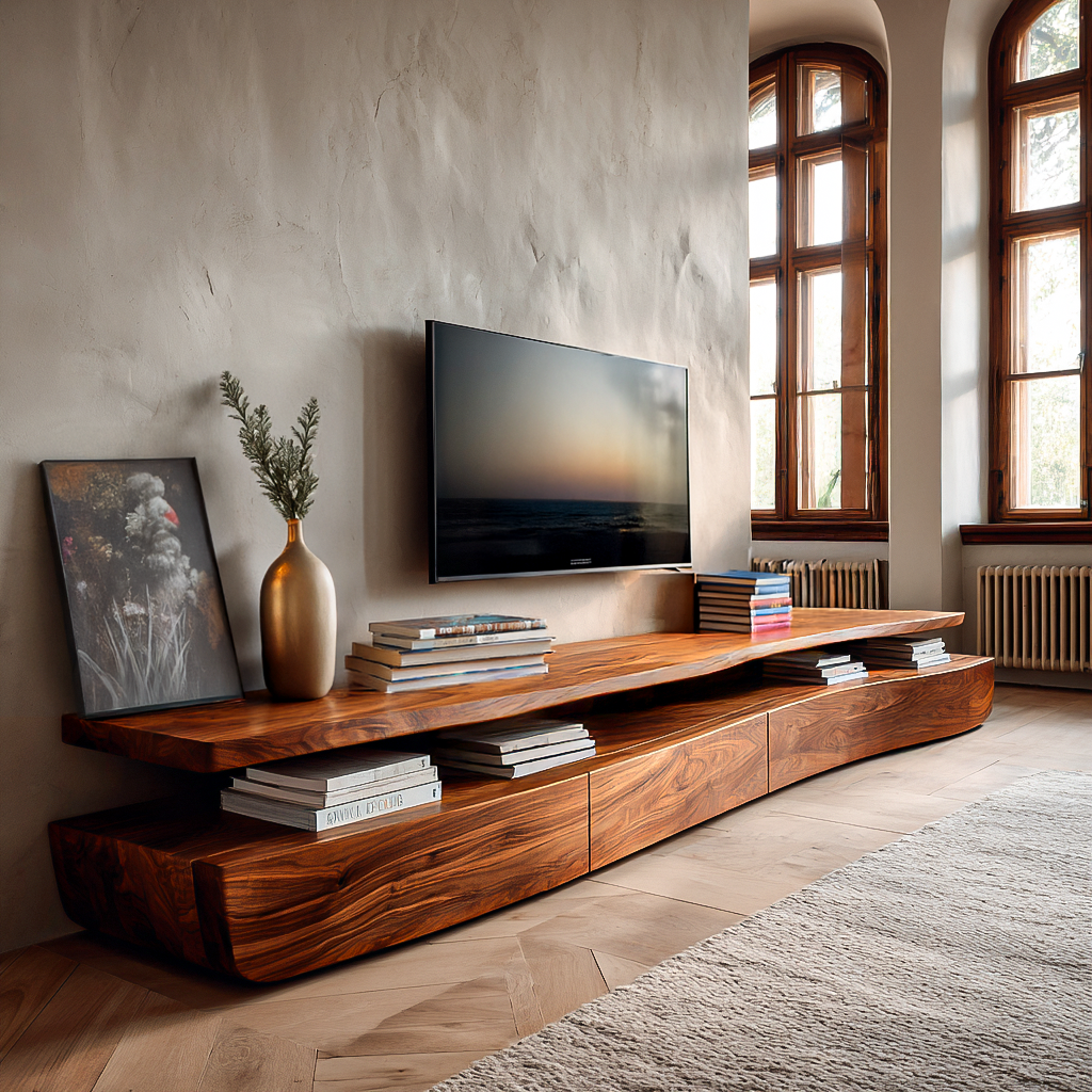 Contemporary TV Cabinet Functional Storage Drawers For Home