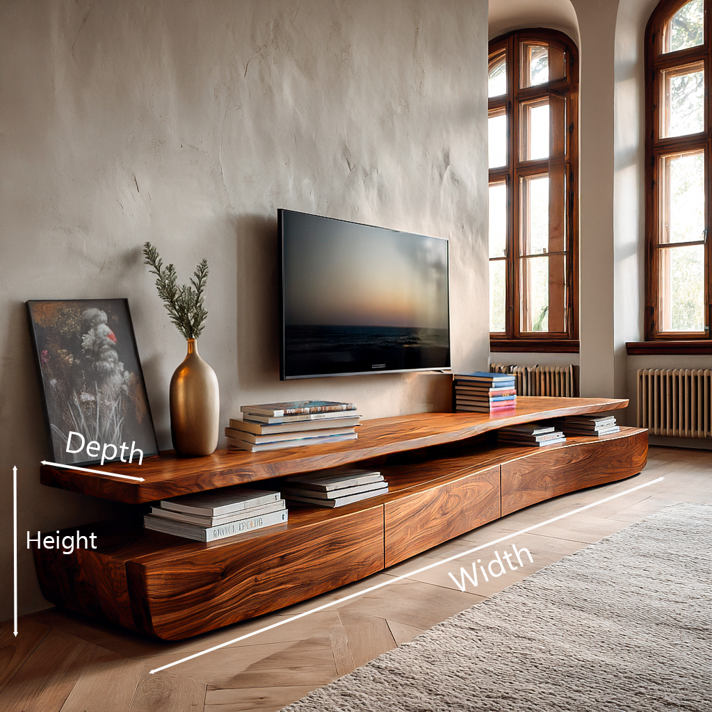 Contemporary TV Cabinet Functional Storage Drawers For Home