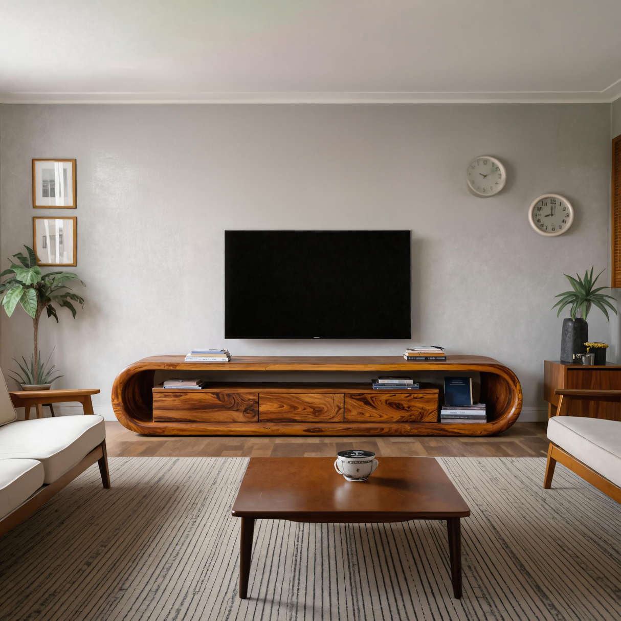 Luxury TV Cabinet With Built In Drawer Storage For Living