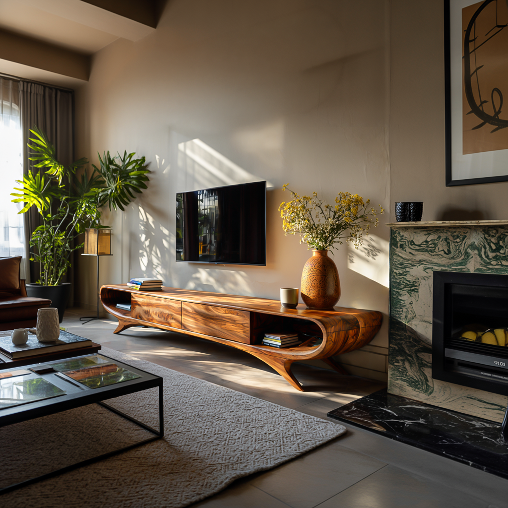 Minimalist TV Cabinet With Hidden Drawers For Living Room