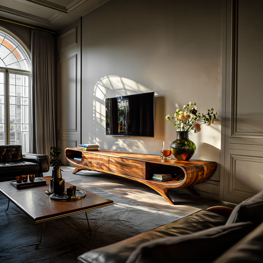 Minimalist TV Cabinet With Hidden Drawers For Living Room