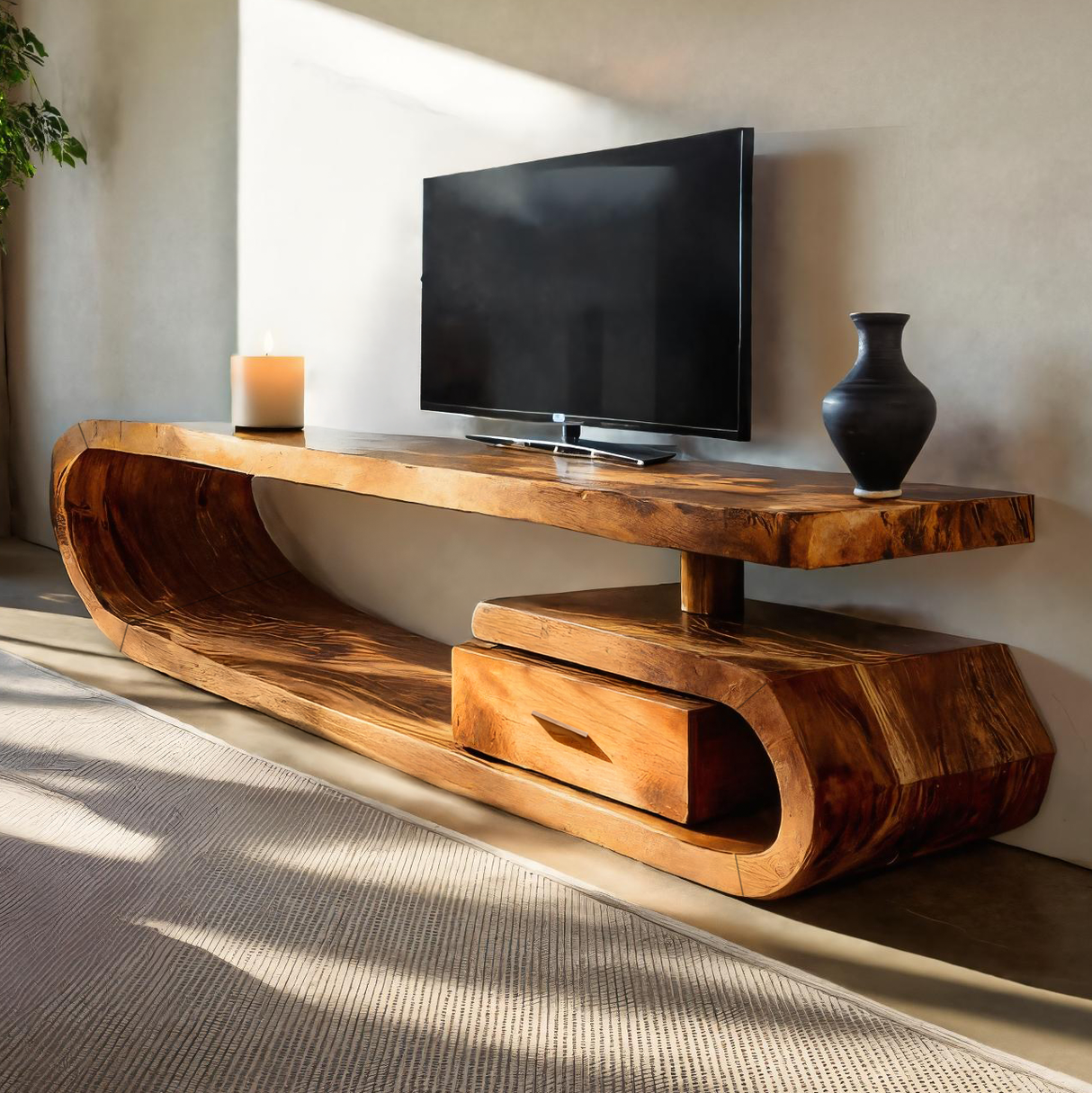 Handcrafted TV Cabinet For Living Room Media Use