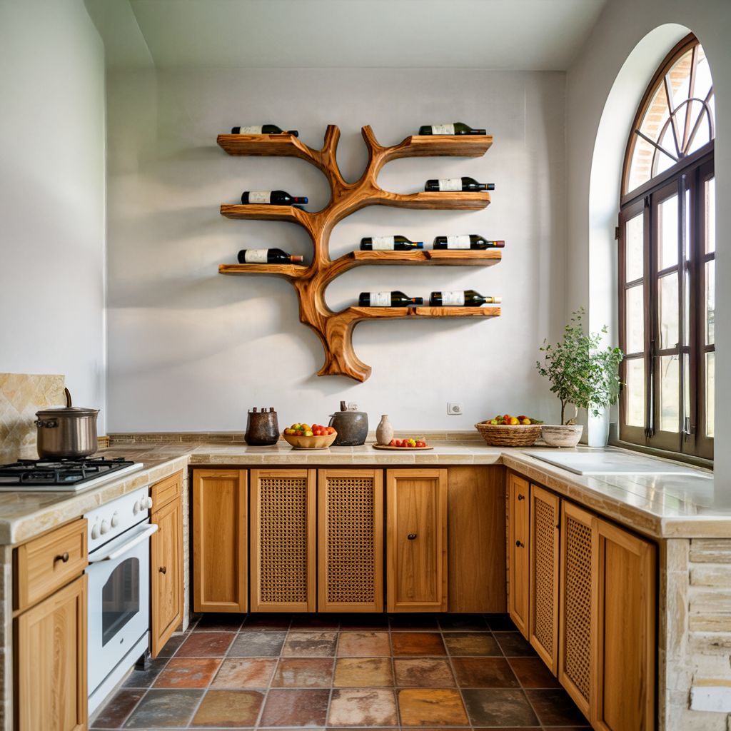 Modern Wall Mounted Branch Wine Holder For Kitchen