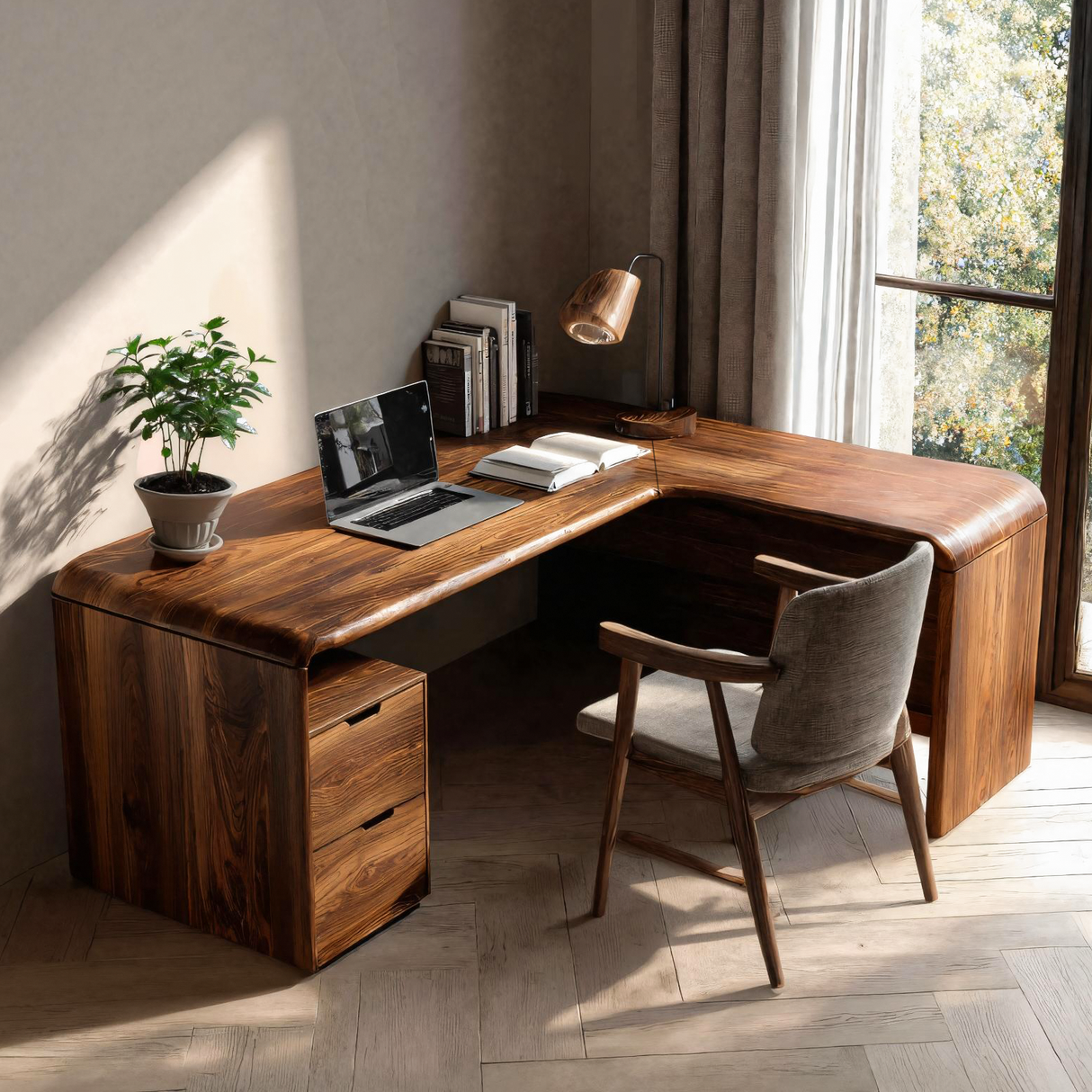 Organic L Shaped Desk For Home Office Or Workspace