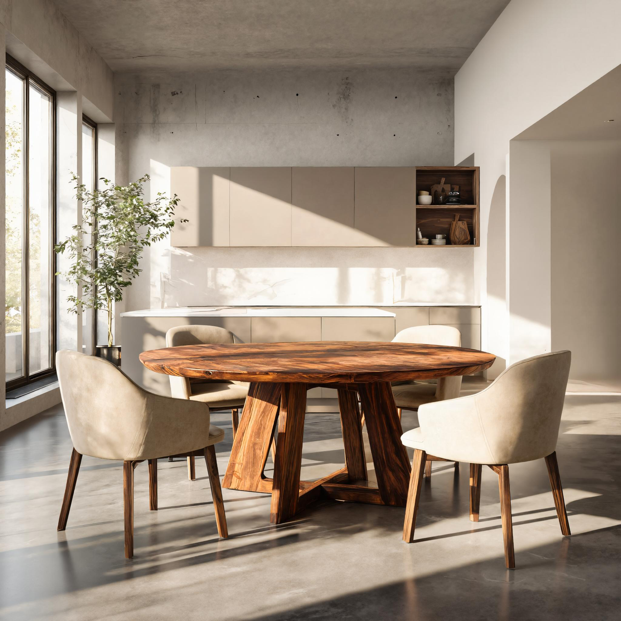 Statement Round Dining Table For Modern Kitchen And Dining