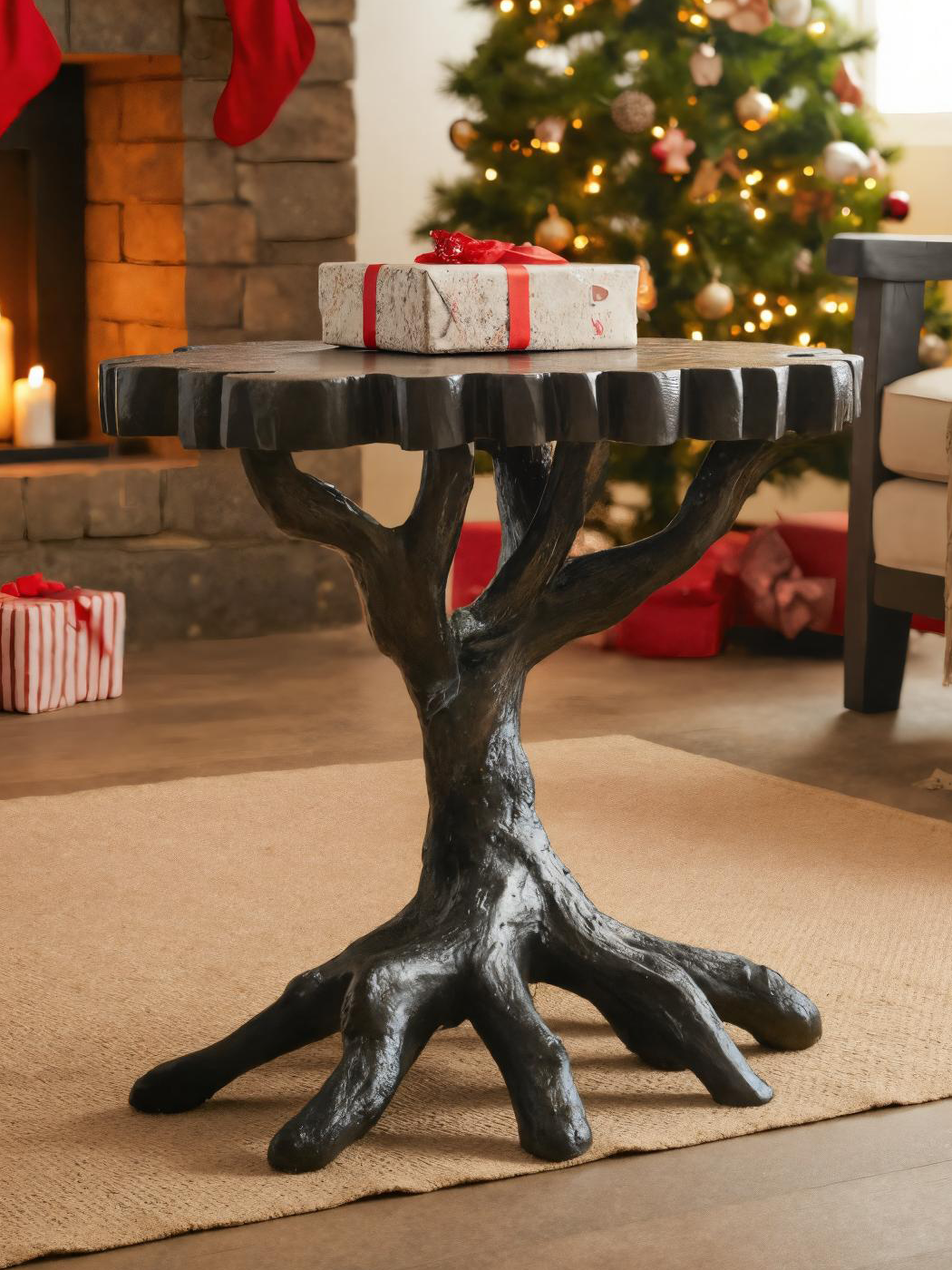 Rustic Tree Root Side Table For Holiday Home Decor