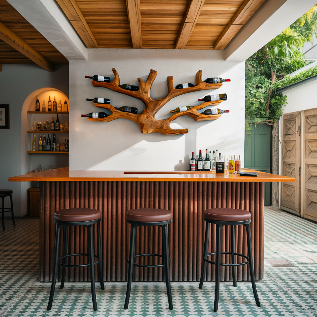 Artistic Wine Holder Wall Rack For Home Bar