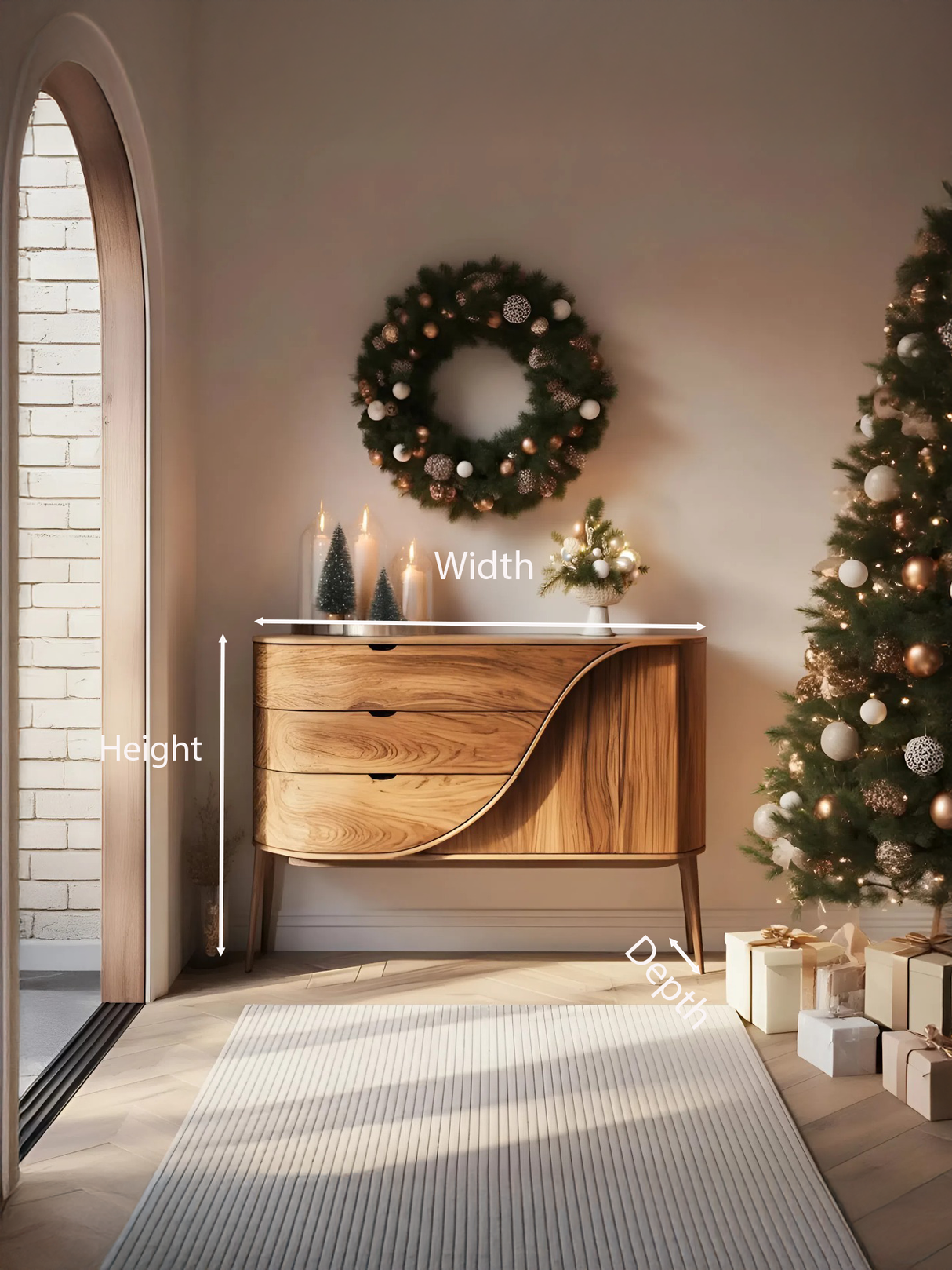 Modern Handcrafted Sideboard For Holiday Home Décor