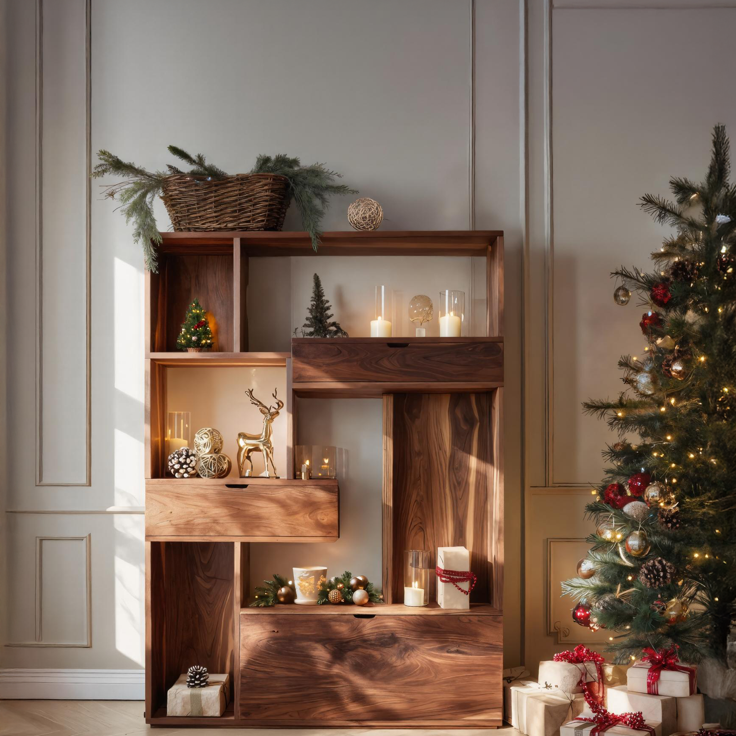 Modern Curved Shelf For Holiday Decoration