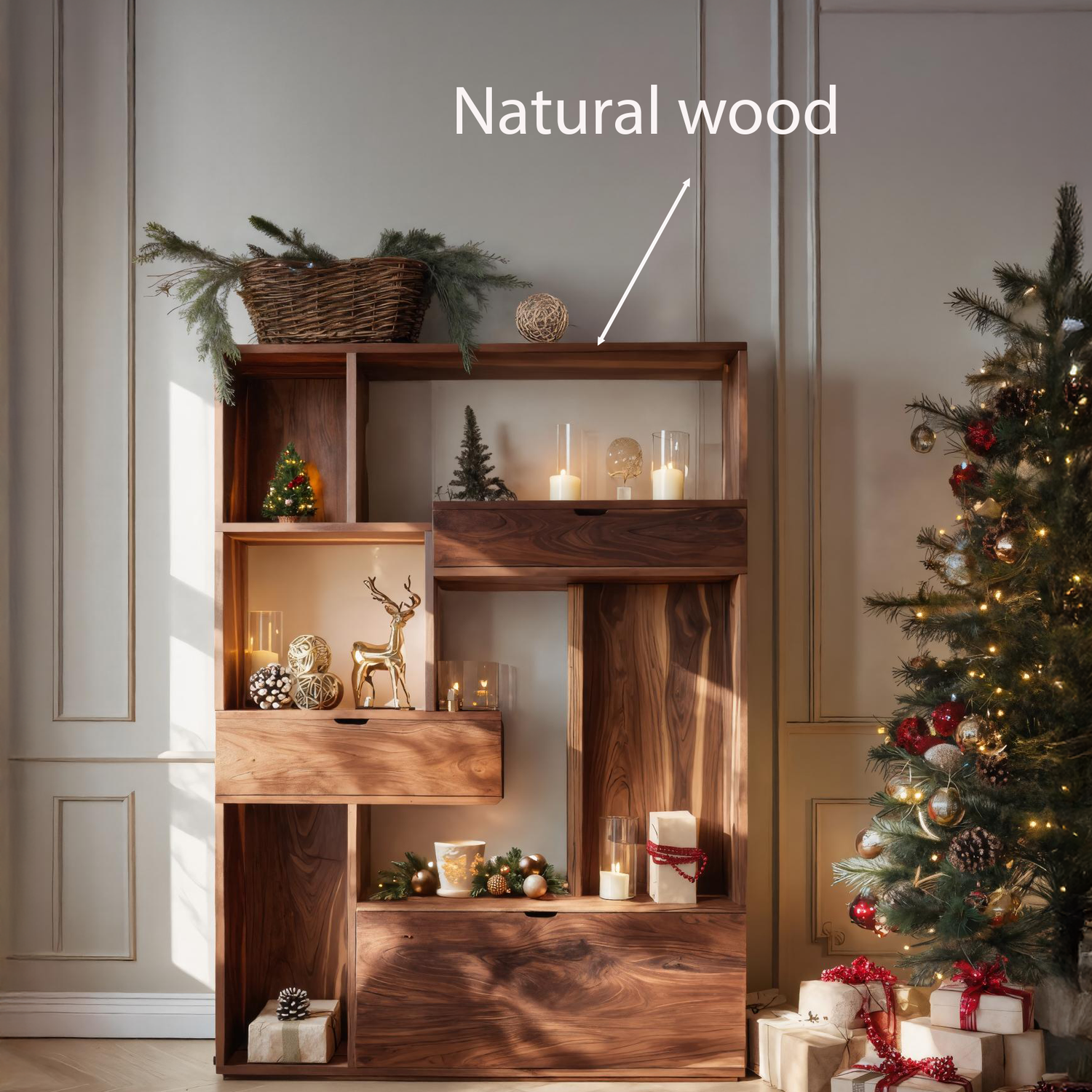 Modern Curved Shelf For Holiday Decoration