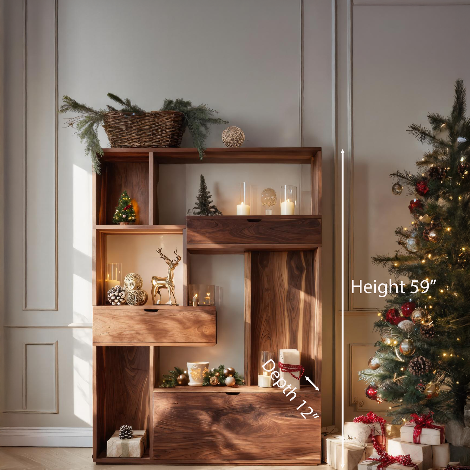 Modern Curved Shelf For Holiday Decoration