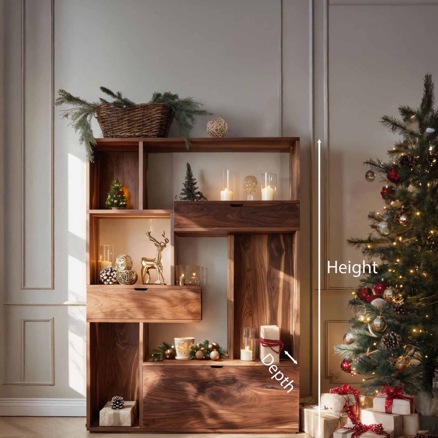 Modern Curved Shelf For Holiday Decoration