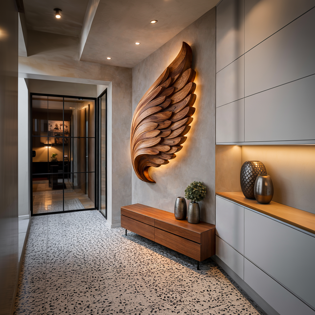 Organic Wing Wall Art Sculpture For Luxury Interior Decor