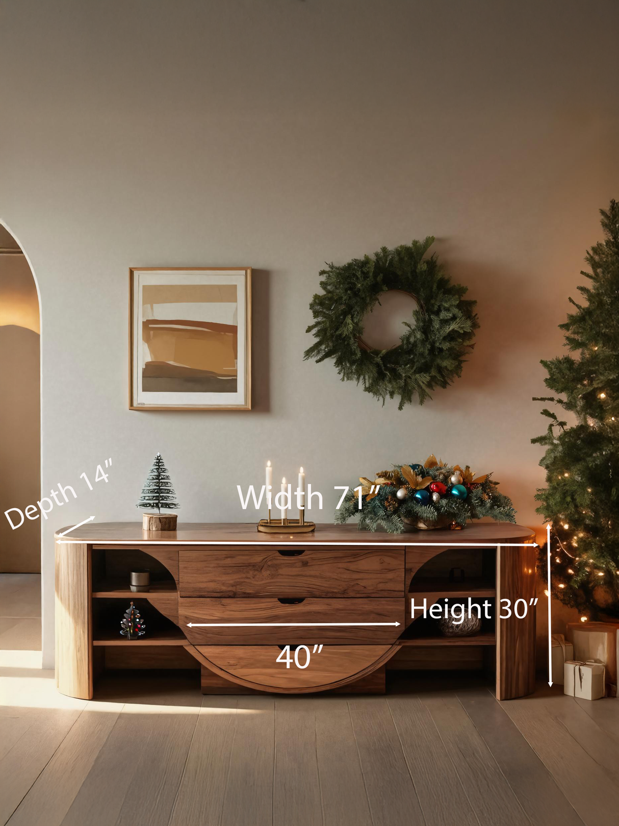 Christmas Modern Sideboard With Drawers For Living Room Or Dining