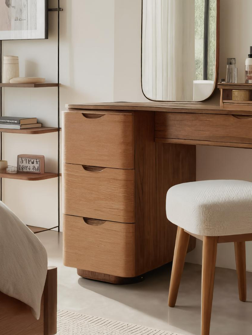Elegant Vanity Table With Storage Drawers For Bedroom