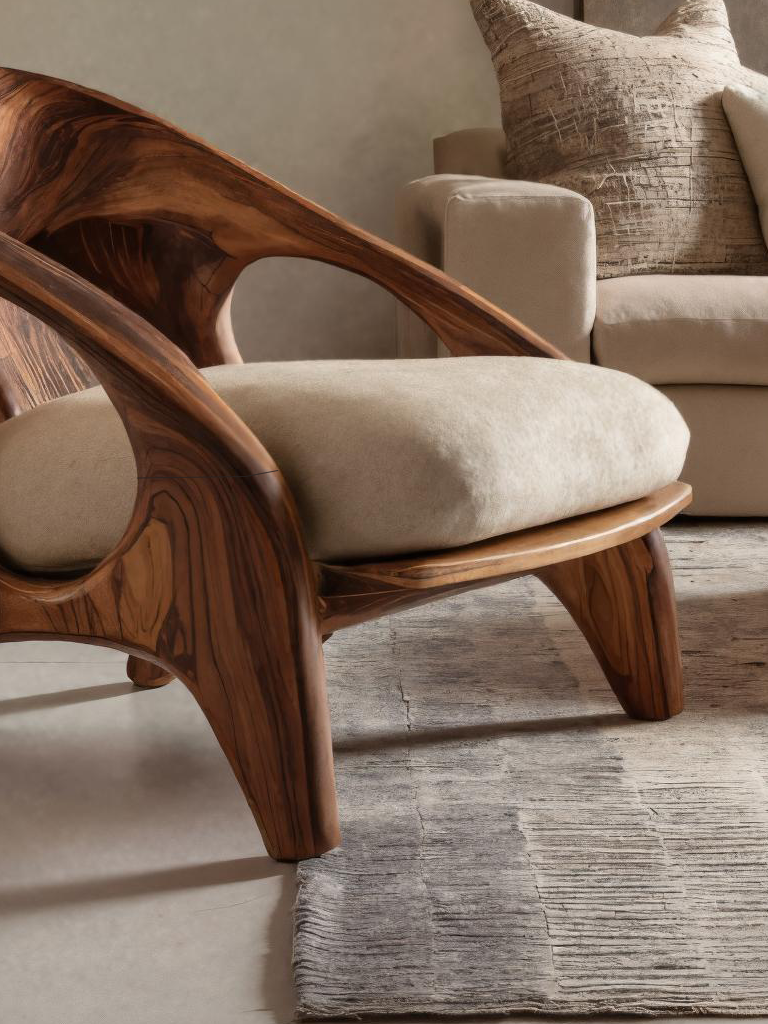 Modern Sculptural Accent Chair For Living Room