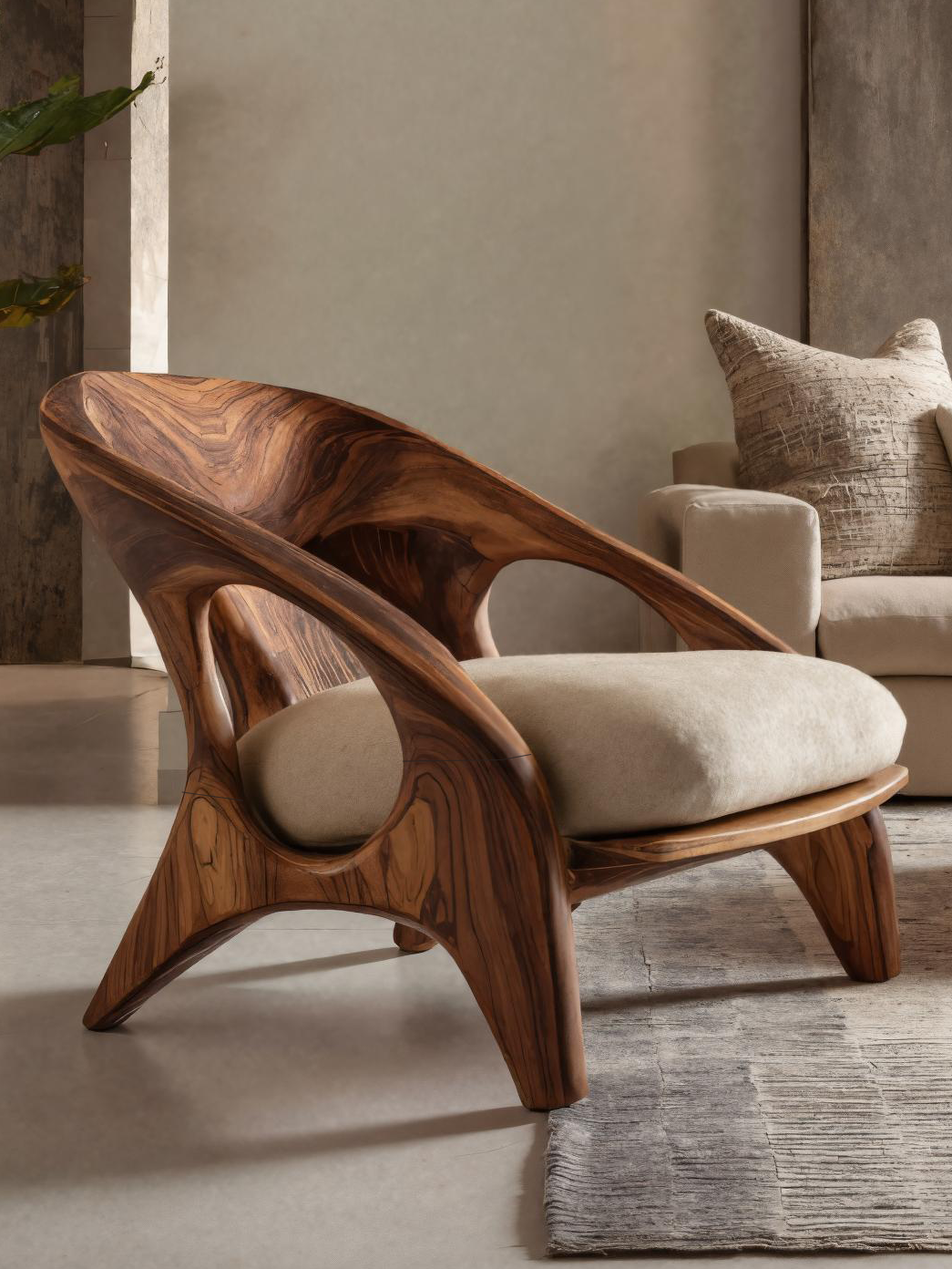 Modern Sculptural Accent Chair For Living Room