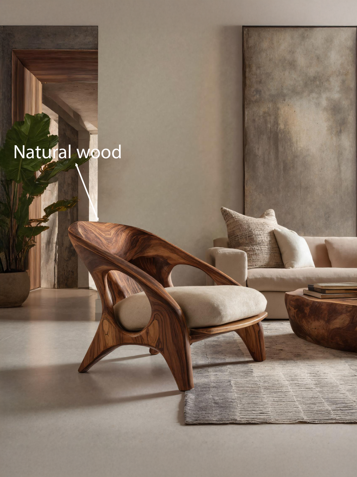 Modern Sculptural Accent Chair For Living Room