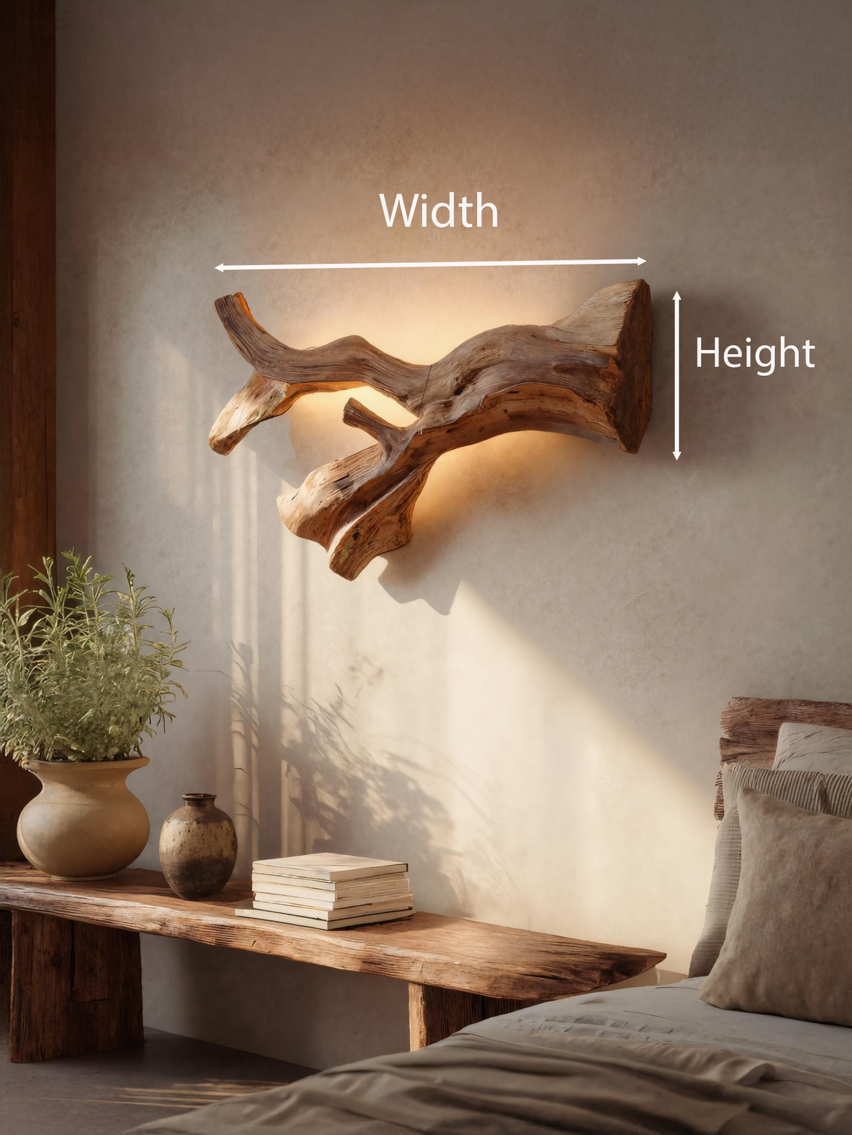 Rustic Natural Wall Lamp For Hallway