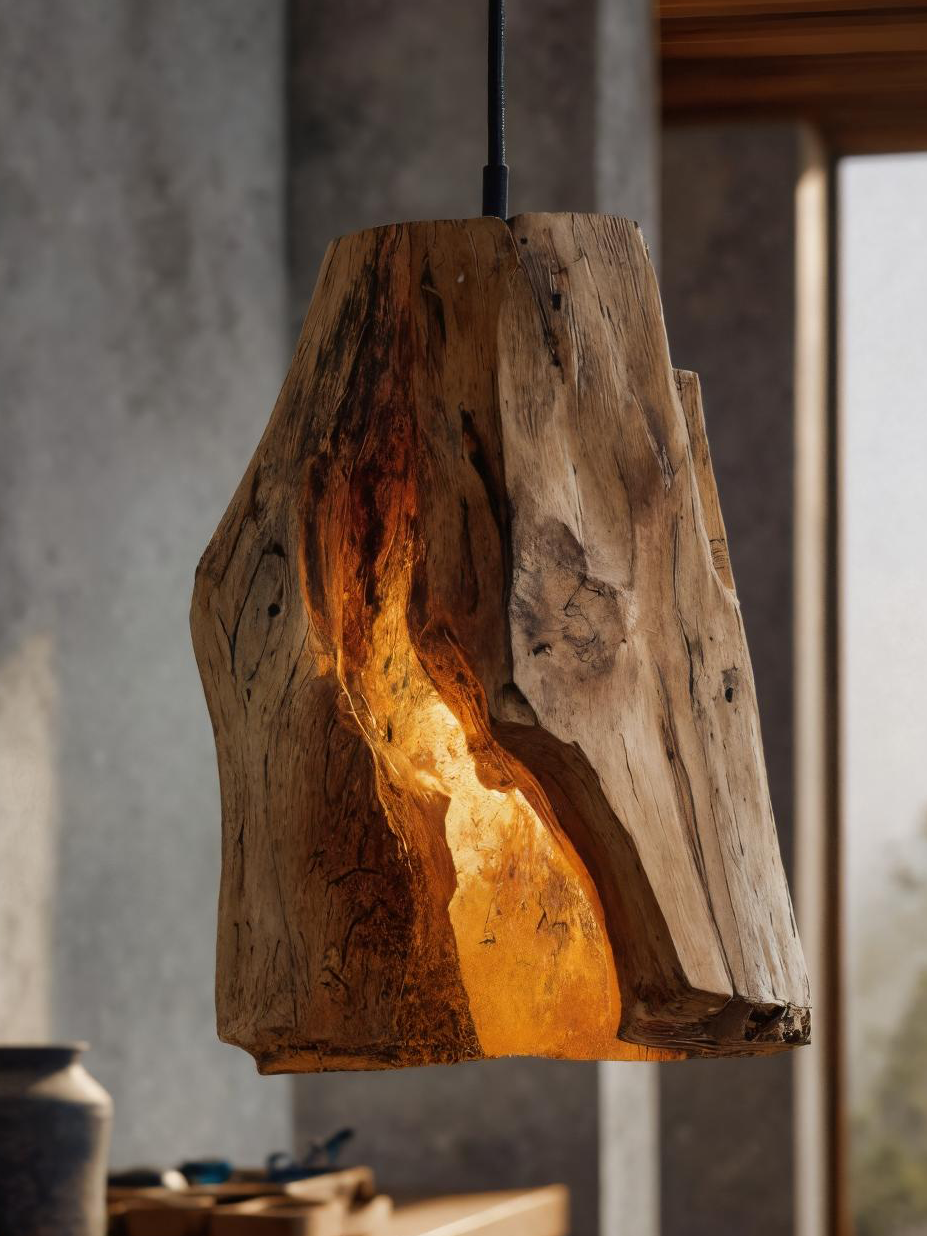 Rustic Organic Pendant Light For Dining Room