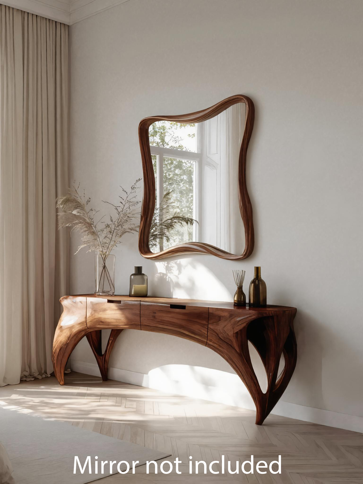 Artistic Sculptural Vanity Table With Drawers For Bedroom