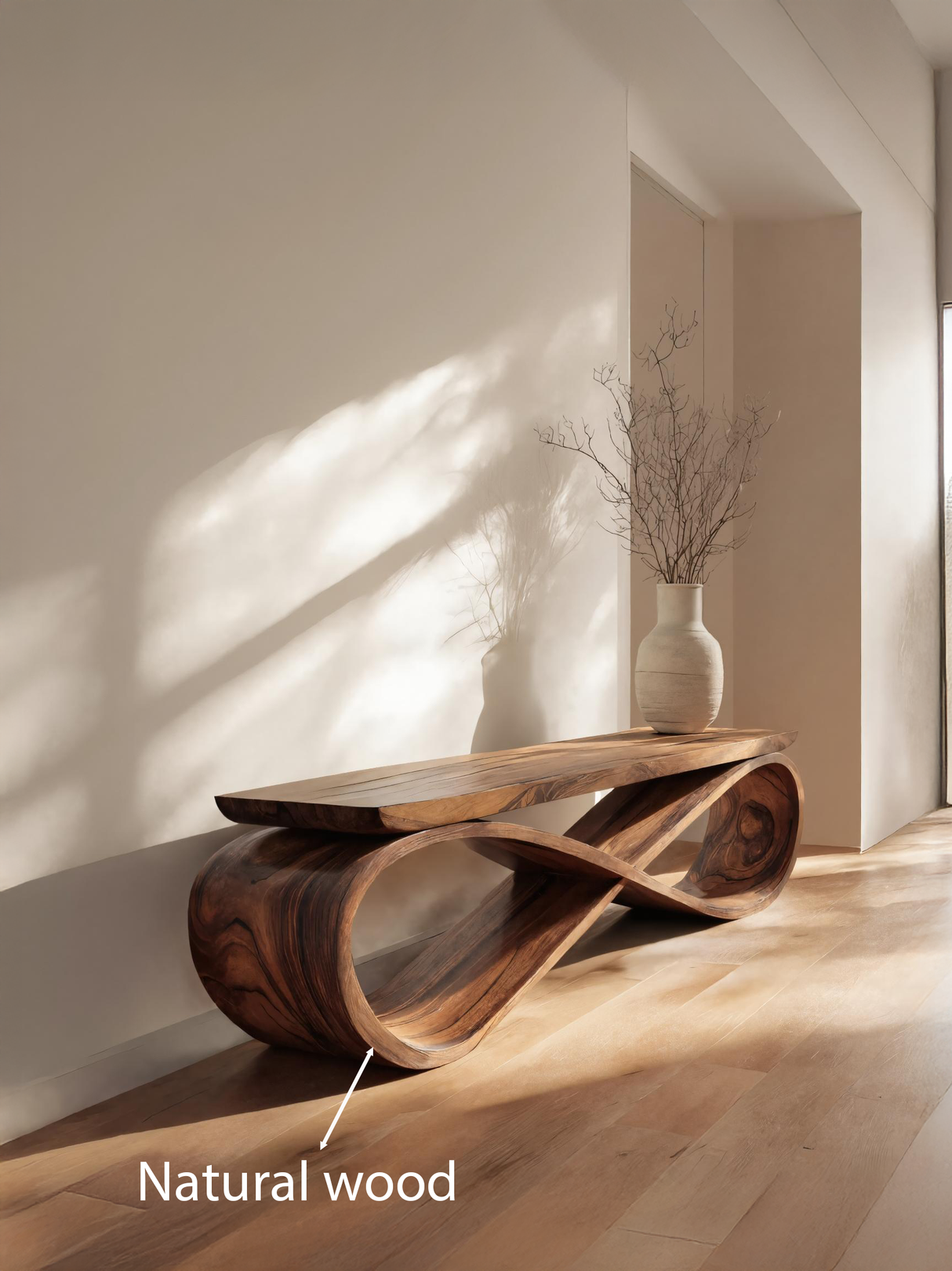 Infinity Loop Sculptural Bench For Entryway Or Living Room