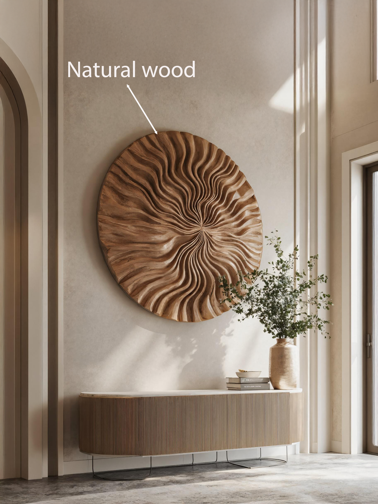 Round Wall Art With Wave Design For Entryway