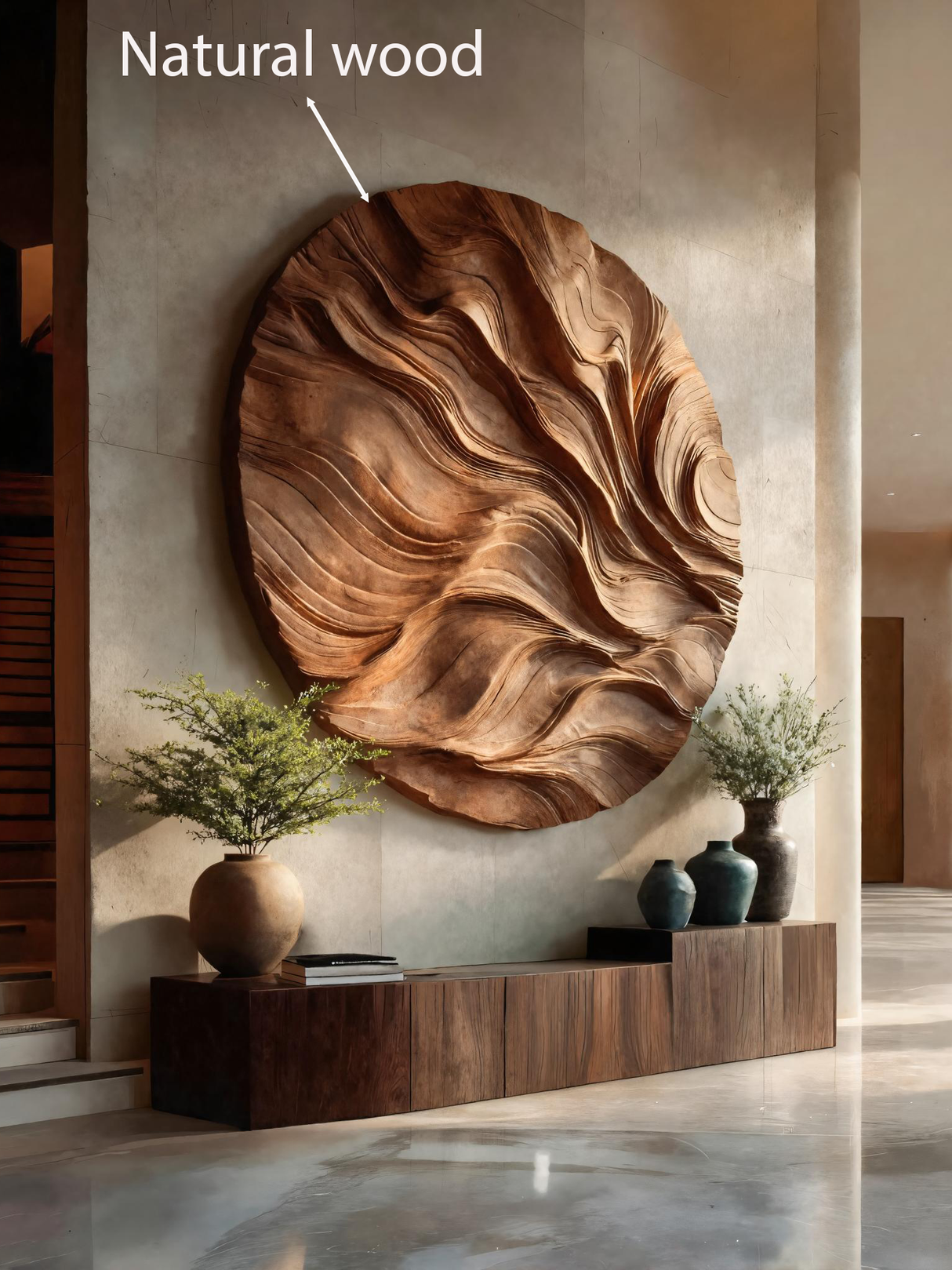Round Carved Wall Sculpture For Living Room
