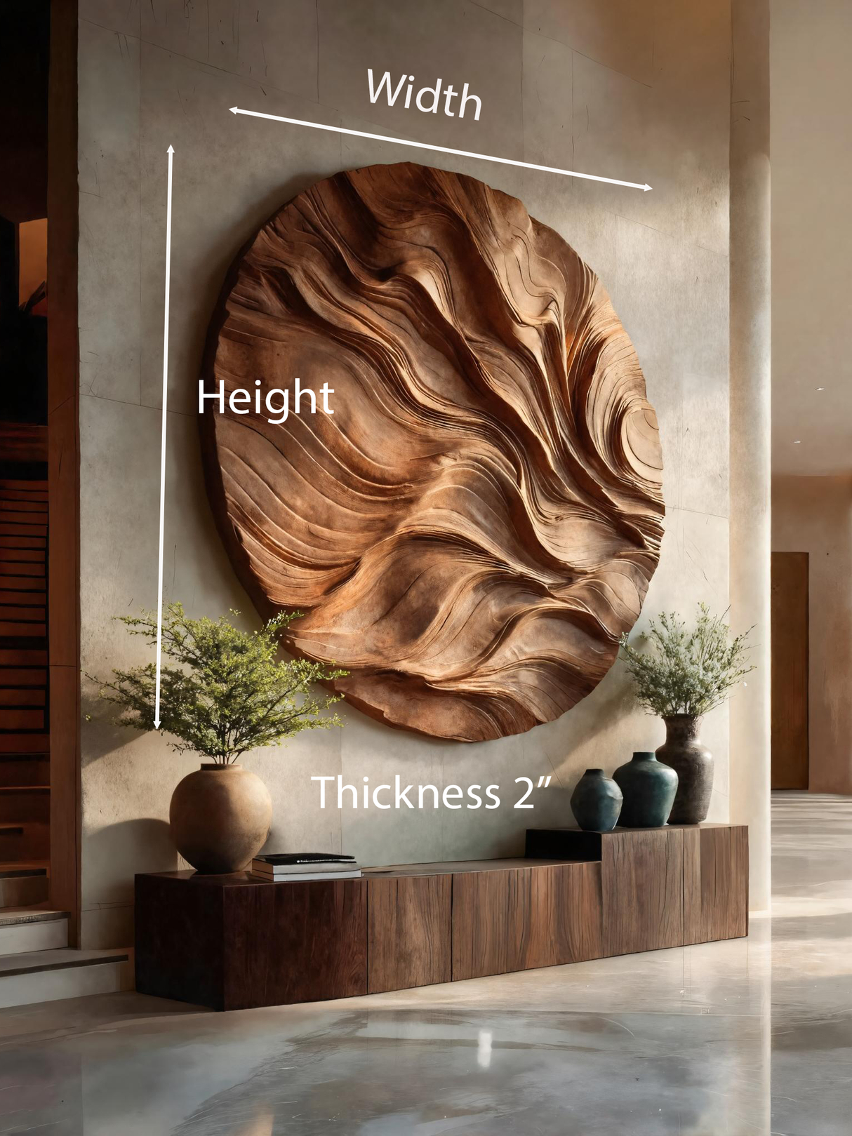 Round Carved Wall Sculpture For Living Room