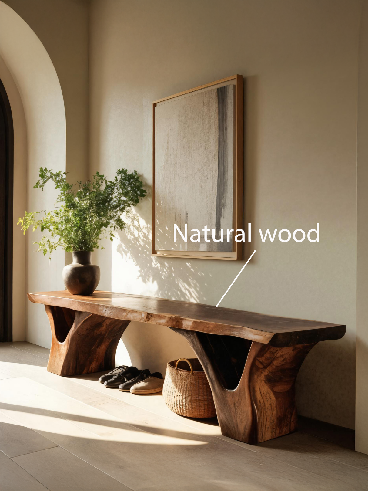 Organic Sculptural Bench For Entryway