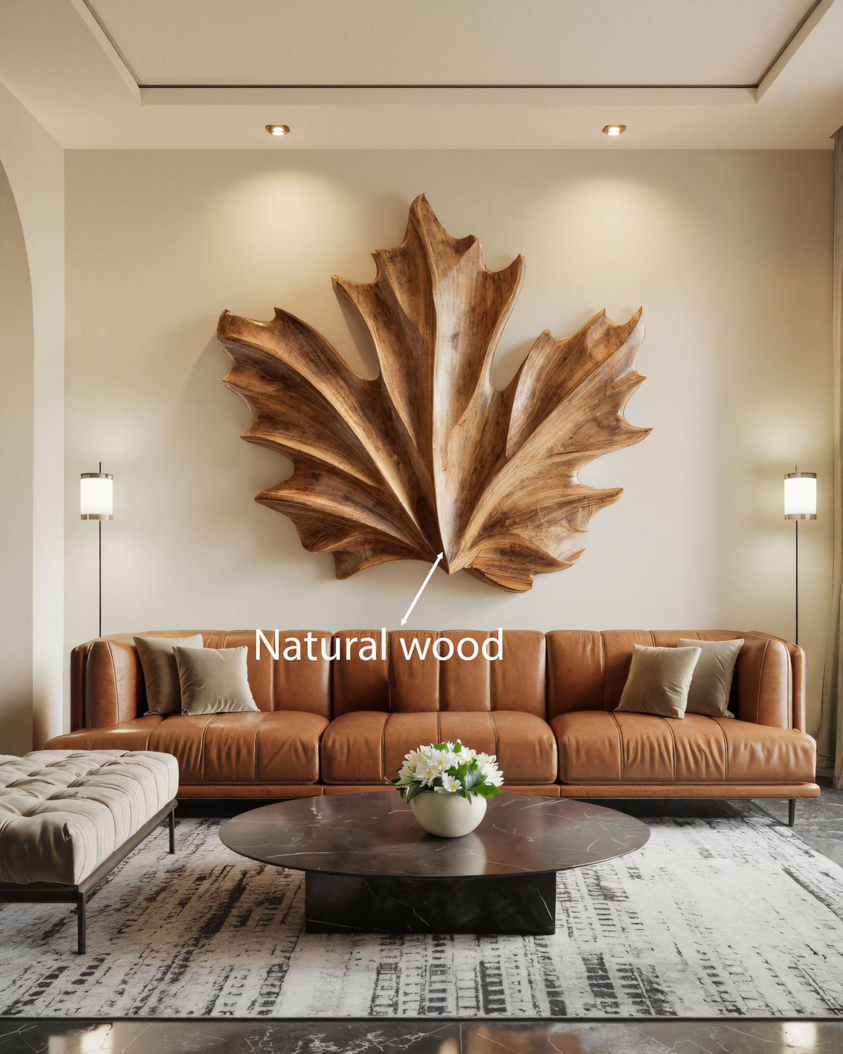 Large Sculptural Leaf Wall Art For Living Room